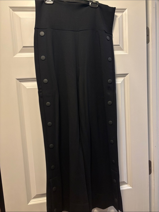 CAbi Pants - High-Waist Black Wide-Leg Snap-Button Pants